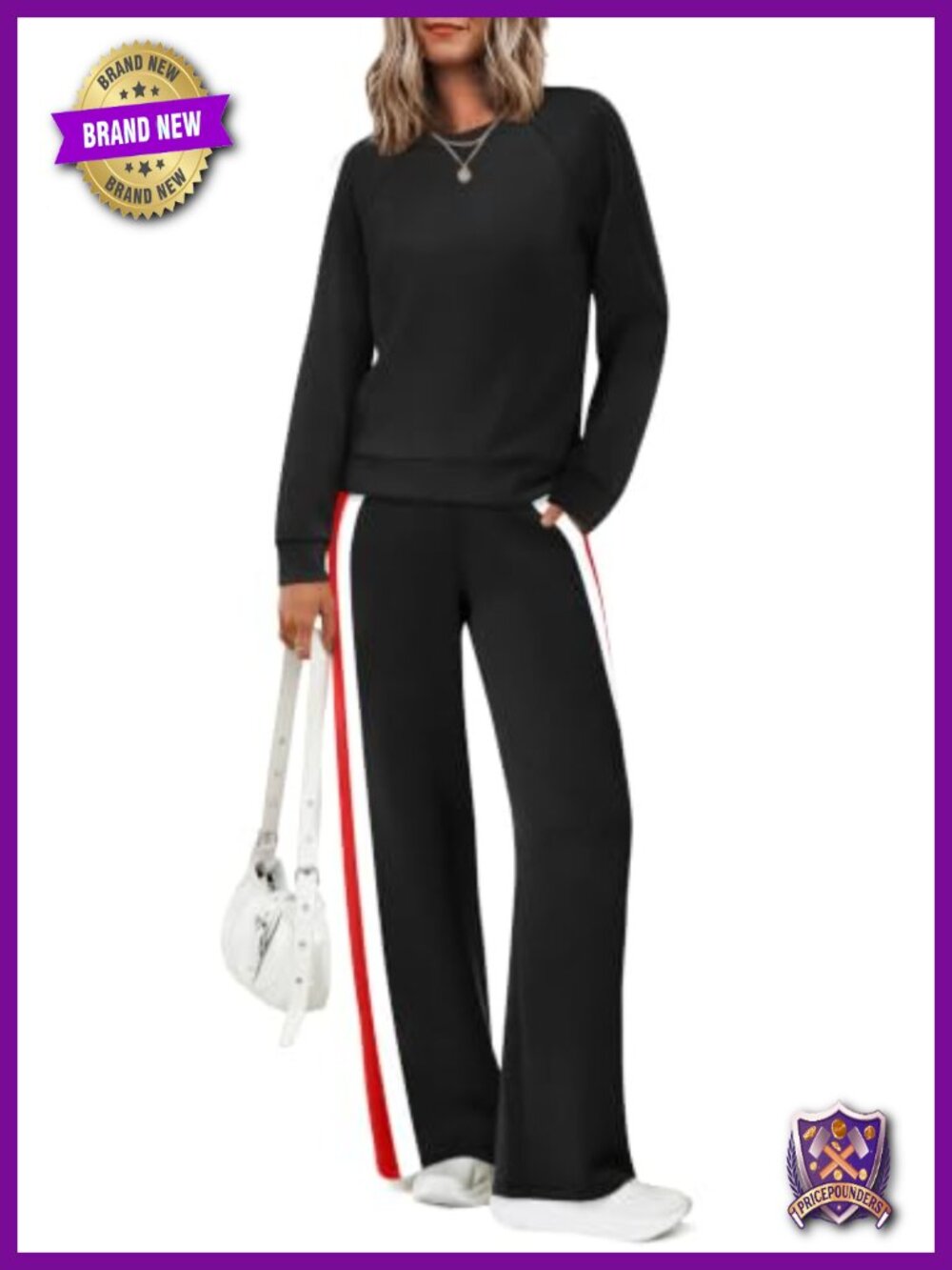 XIEERDUO Women's 2 Piece Lounge Set Wide Leg Pants Pullover Tracksuit
